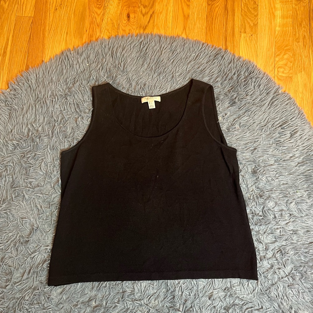 St. John Collection Black Wool Shell Top Size Xl - image 1